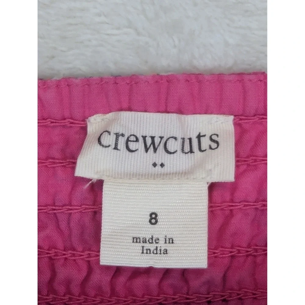 Crewcuts J Crew Girls Floral Smocked Puff Sleeve Dress Pink Size 8